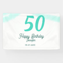 50-årsfirande infoga namn datum år grön pastell fe