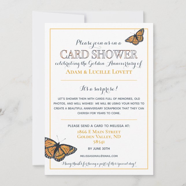 50-årsfirande kortregnsförfrågan inbjudan (Framsida)