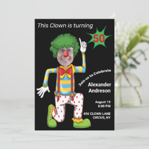 50-årsfirande Män Ny Rolig Clown Episk Fantastisk Inbjudningar