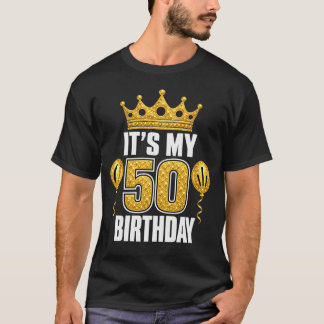 50-årsfirande med kronballongfirande t shirt