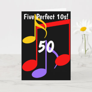 50-årsfirande Musiknoter Vikbar Grattiskort Kort