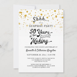 50-årsfirande Överraskningsfest Guldkonfetti Inbjudningar