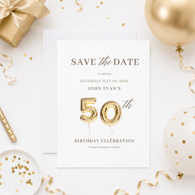 50-årsfirande Save the Date-kort Inbjudningar (Skapare uppladdad)