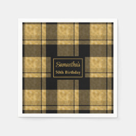 50-årsfirande servetter Svart Guld Anpassat Minne