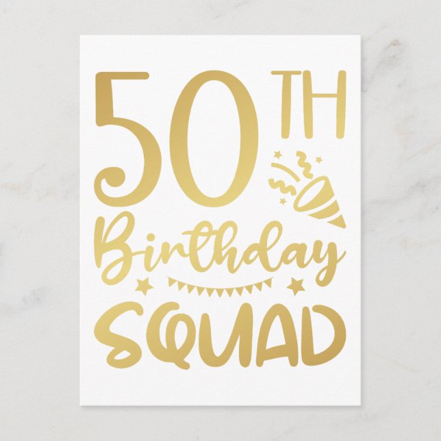 50-årsfirande Squad 50 Party Crew Vykort (Framsida)