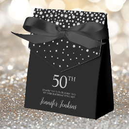 50-årsfirande Svart Glänsande Tack Presentaskar