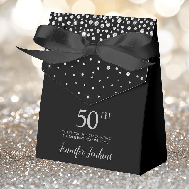 50-årsfirande Svart Glänsande Tack Presentaskar (Skapare uppladdad)