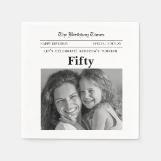 50-årsfirande Tidning Pappersservetter