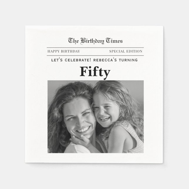 50-årsfirande Tidning Pappersservetter (Framsidan)