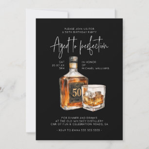 50-årsfirande Whiskey-inbjudan Femtio Cheers Honom Inbjudningar