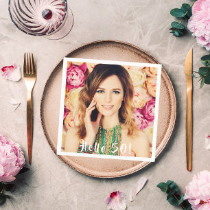 50-årsfoto party pappersservett