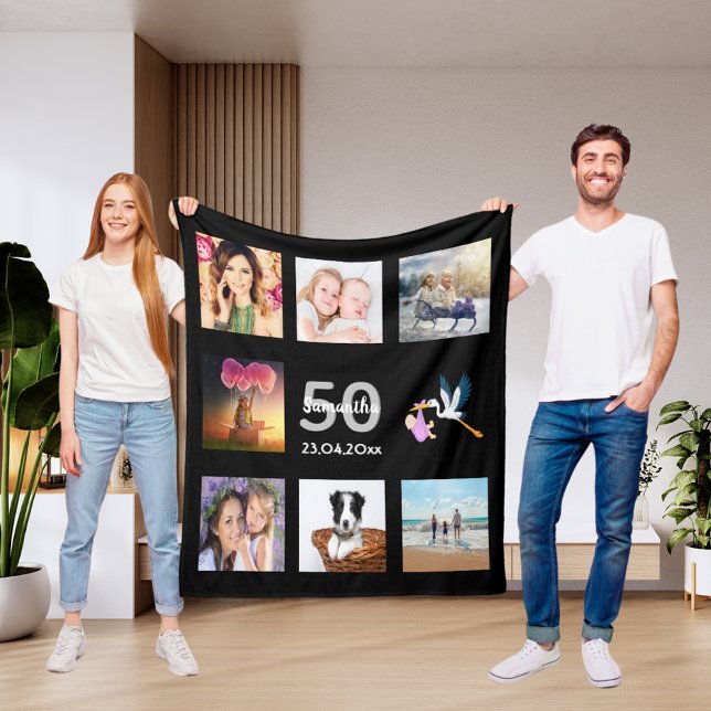 50-årsfotokollage svart fleecefilt (Skapare uppladdad)