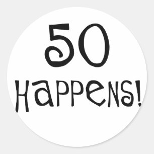 50-årsgåvor, 50 händelser! runt klistermärke