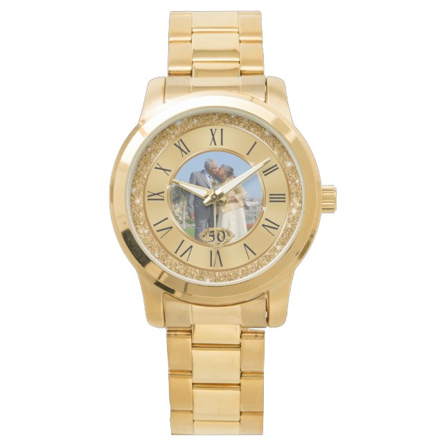 50-årsjubiléer för fruar med din FOTO Armbandsur (Framsida)