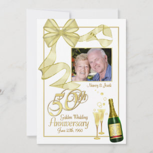 50-årsjubiléet av fotoinbjudningar från Party - fö Inbjudningar
