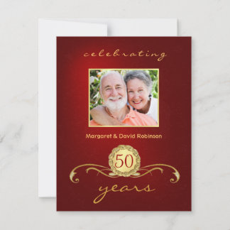50-årsjubiléet av inbjudningar - Elegant Red