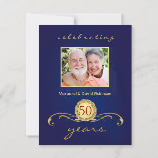 50-årsjubiléet av inbjudningar - Royalet Blue