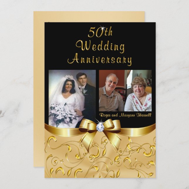 50-årsjubiléet av inbjudningar till Maryann (Fram/baksida)