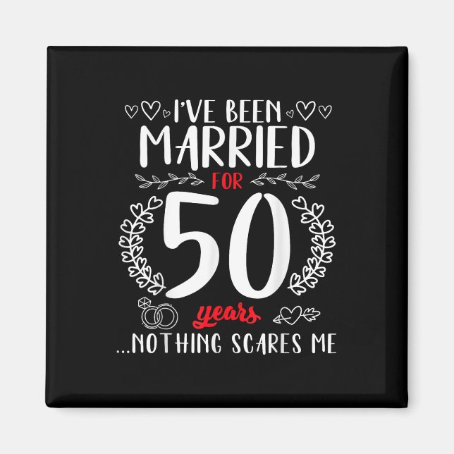 50-årsjubileet Bröllop Par gift 50 Magnet (Framsidan)
