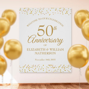 50-årsjubiléet Guld Dust Välkomstskylt Poster
