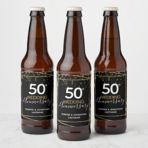 50-årsjubiléet Guld Gräns favor Ölflaska Etikett