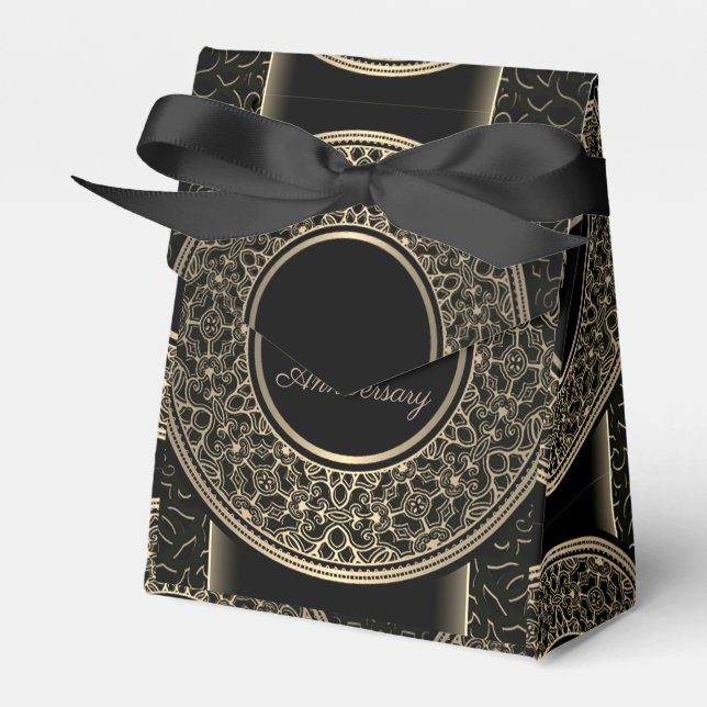 50-årsjubiléet Guld Medallion Tält Favorbox Presentaskar (Framsidan Sidan)