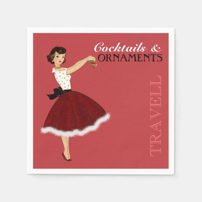 50-årsjubileet Housefru jul Glitter Skirt Päls Hel Pappersservett (Framsidan)