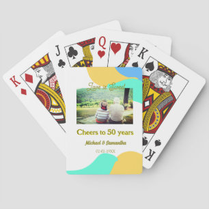 50-årsjubiléet kärlek är sötad retro casinokort