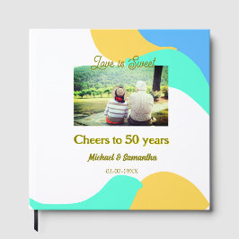 50-årsjubiléet kärlek är sötad retro gästböcker
