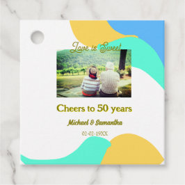 50-årsjubiléet kärlek är sötad retro gåvor etiketter