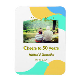 50-årsjubiléet kärlek är sötad retro magnet