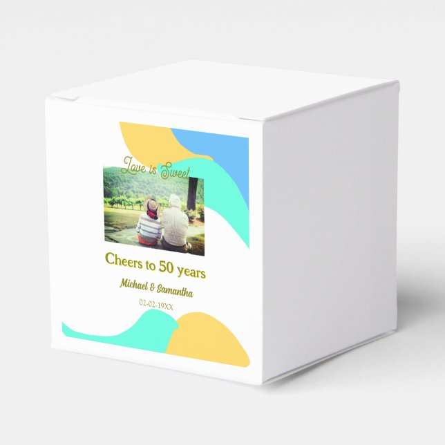50-årsjubiléet kärlek är sötad retro presentaskar (Framsidan Sidan)
