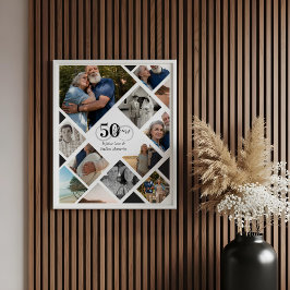 50-årsjubiléet Ofinity Kärlek Photo Collage Gift Poster