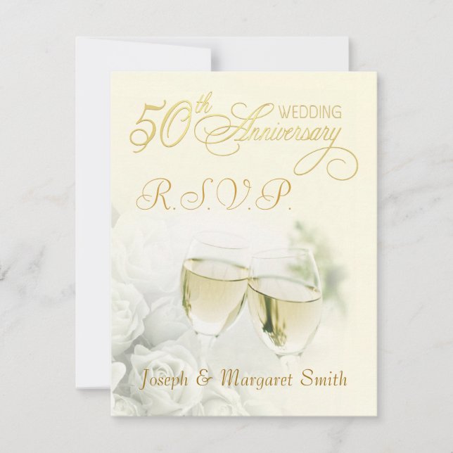 50-årsjubiléet Party - OSA Reply Cards Kort (Framsida)