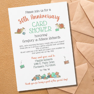 50-årsjubiléskort Shower Birds Inbjudningar