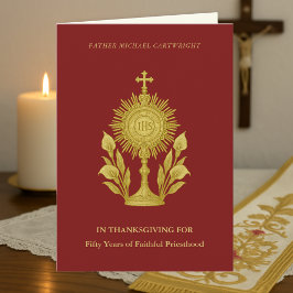 50-årsjubileum av Golden Monstrance Priest Kort