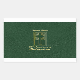 50-årsjubileum av Ordination Leather-utseende Rektangulärt Klistermärke