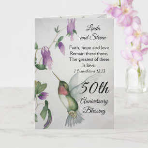 50-årsjubileum Blessing Faith Hope Kärlek par Kort