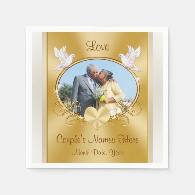 50-årsjubileum - Bulk eller Köp en uppsättning Pappersservett (Framsidan)