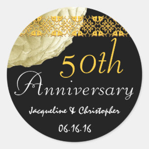 50-årsjubileum CHAMPAGNE Ro Sticker Runt Klistermärke