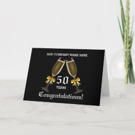 50-årsjubileum - champagneglas kort