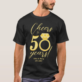 50-årsjubileum Cheers till 50 år Guld Bröllop T Shirt