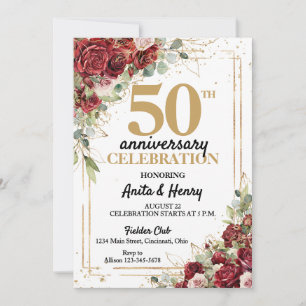 50-årsjubileum Djupröda & Guldram Rosor  Inbjudningar