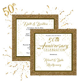 50-årsjubileum Elegant Guld inbjudan