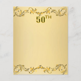 50-årsjubileum eller födelsedag mot guld flygblad