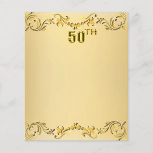 50-årsjubileum eller födelsedag mot guld flygblad