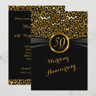 50-årsjubileum Exotisk Leopardsdesign Inbjudningar