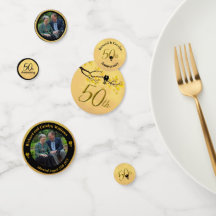 50-årsjubileum Fågelfotomall Confetti