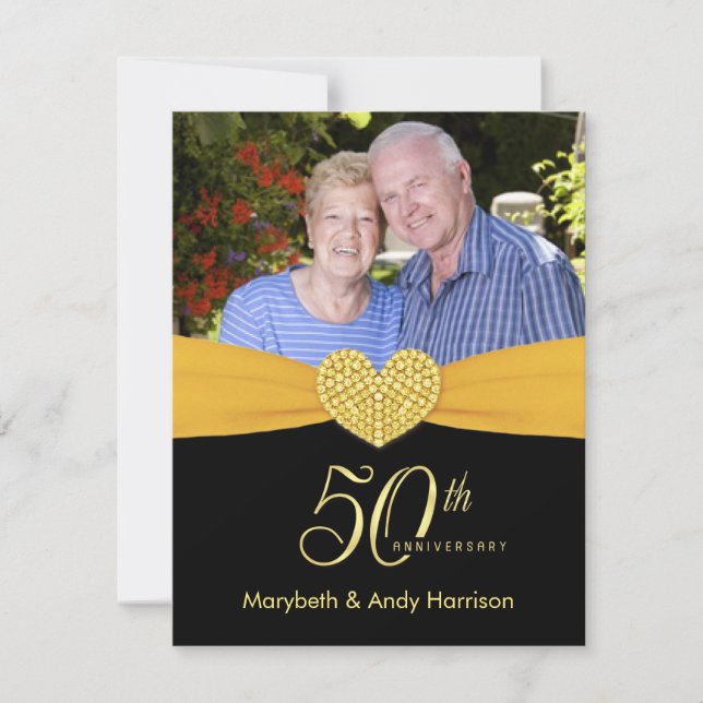 50-årsjubileum - Fauxfickfoto-inbjudningar Inbjudningar (Framsida)
