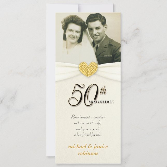 50-årsjubileum - Fauxfickfoto-inbjudningar Inbjudningar (Framsida)